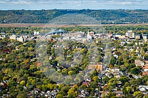 Panorama of La Crosse, Wisconsin from Grandad Bluff Park