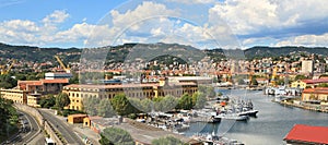 Panorama of La Spezia and naval base.