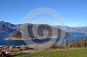 Panorama of Lake Iseo and Montisola in the province of Brescia - Lombardy - Italy 003 photo