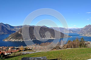 Panorama of Lake Iseo and Montisola in the province of Brescia - Lombardy - Italy 005 photo