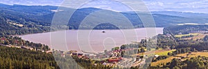 Panorama of Lake Lipno in south Bohemia,