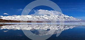 Panorama of Lake Manasarovar (Mapam Yumco), Western Tibet photo