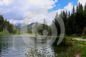 Panorama of Lake Misurina, Northern Italy, Dolomites