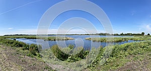 Panorama from a lake and nature scenery