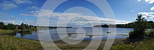 Panorama of Lake Onega, Karelia, Russia photo