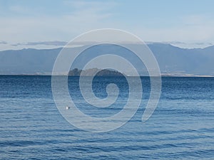 Panorama of Lake Ranco, the third largest lake in Chile. In the middle, Huapi Island. In the region of Los RÃ­os, in AraucanÃ­a or