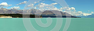 Panorama of lake Tekapo, New Zealand