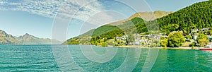 Panorama Lake Wakatipu and Southern Alps Queenstown, Otago New Zealand