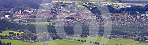 Panorama landscape in Bavaria with german city Fuessen