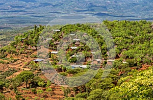 Konso tribe village in Karat Konso, Ethiopia photo