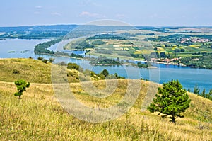 Panorama and landscape near Danube river