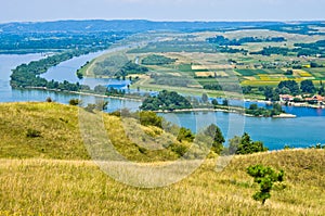 Panorama and landscape near Danube river