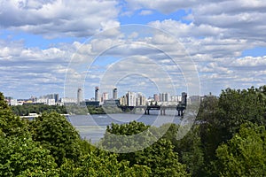 Panorama of a large beautiful city view of the city and sky