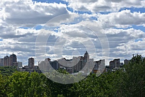 Panorama of a large beautiful city view of the city and sky