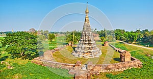 Panorama with Lawka Dawtha Man Aung Pagoda, Ava, Myanmar