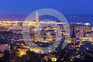 Panorama of Le Havre at night photo