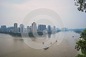 Panorama of Leshan town in China