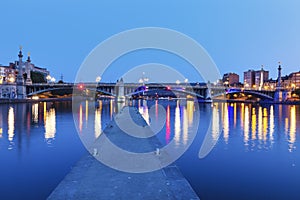 Panorama of Liege along Meuse River