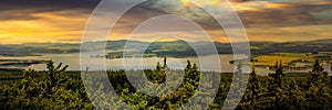 Panorama of Lipno lake. South Bohemian region. Czechia