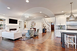 Panorama of living Room in New Home