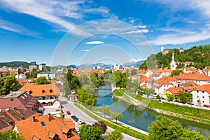 Panorama of Ljubljana, Slovenia, Europe.