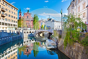 Panorama of Ljubljana, Slovenia, Europe.