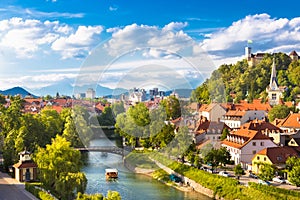 Panorama of Ljubljana, Slovenia, Europe.