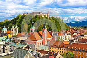 Panorama of Ljubljana, Slovenia, Europe. photo