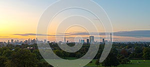 Panorama of the London Skyline seen from Primrose Hill.