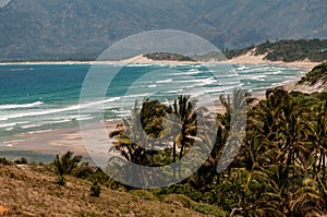 Panorama on the long Lokaro Beach near Fort Dauphin