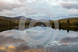 Panorama of Los Angeles river located in Extremadura of Spain