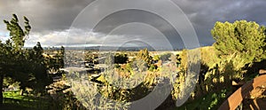 Panorama of Los Angeles on a Stormy Day