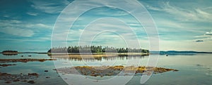 Panorama of low tide in the Kandalaksha Bay