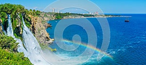 Panorama of Lower Duden Waterfall, Antalya, Turkey