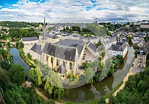 Panorama of Luxemburg Balcony of Europe, Neumunster Abbey. Luxembourg. Luxembourg