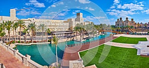 Panorama of Madinat Jumeirah Conference and Events Centre of Souk Madinat Jumeirah complex, Dubai, UAE
