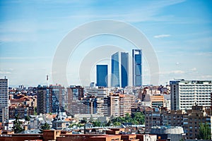 Panorama of Madrid Four Towers or Cuatro Torres Business Area