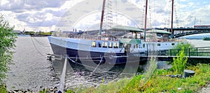 PANORAMA MAINZ, GERMANY,Mainz Kastel boat mooring near Mainz, Germany