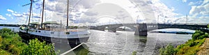 PANORAMA MAINZ, GERMANY,Mainz Kastel boat mooring near Mainz, Germany