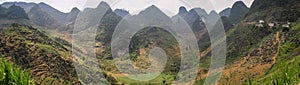 Panorama of the majestic karst mountains around Meo Vac, Ha Giang Province, Vietnam photo