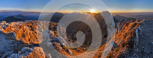 Panorama from Mala Fatra mountains peak Rozsutec