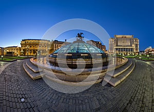 Panorama of Manege Square in the Evening, Moscow