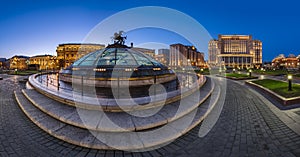 Panorama of Manege Square and Moscow Kremlin in the Evening