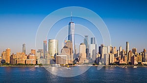 Panorama of the Manhattan skyline across the Hudson River