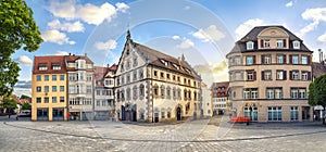 Panorama of Marienplatz square in Ravensburg, Germany