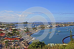 Panorama of Marigot Bay, St Maarten