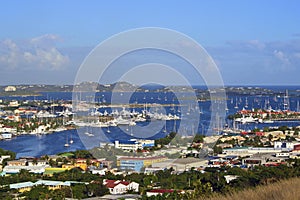Panorama of Marigot Bay, St Maarten photo