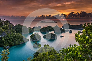 Panorama marine reserve Raja Ampat in New Guinea