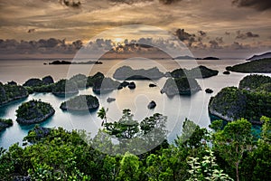 Panorama marine reserve Raja Ampat in New Guinea
