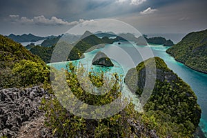 Panorama marine reserve Raja Ampat in New Guinea